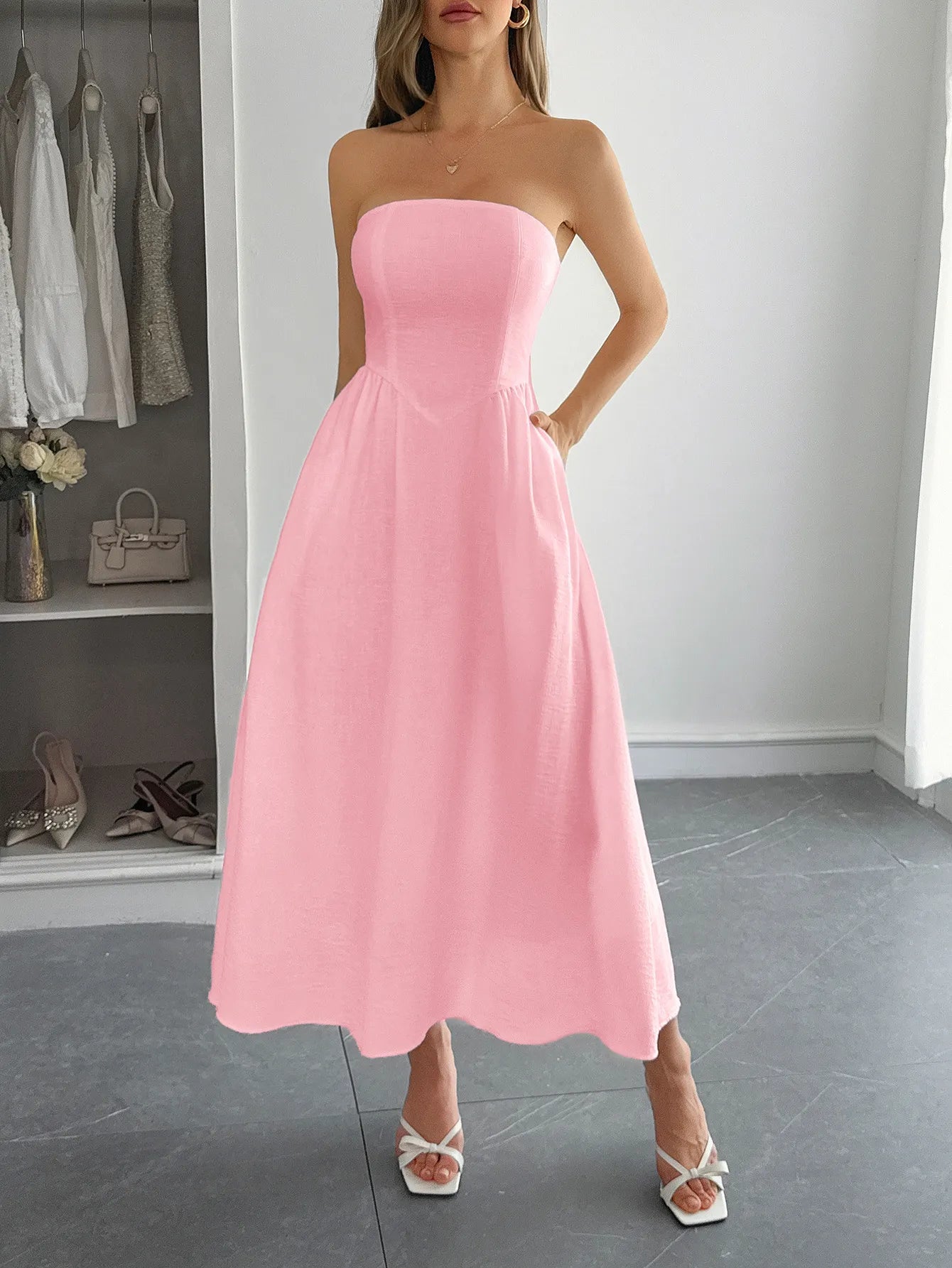 Elena | Vestido Casual sin Tirantes