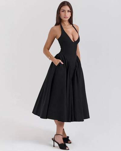 Monroe | Vestido Midi con Cuello Halter