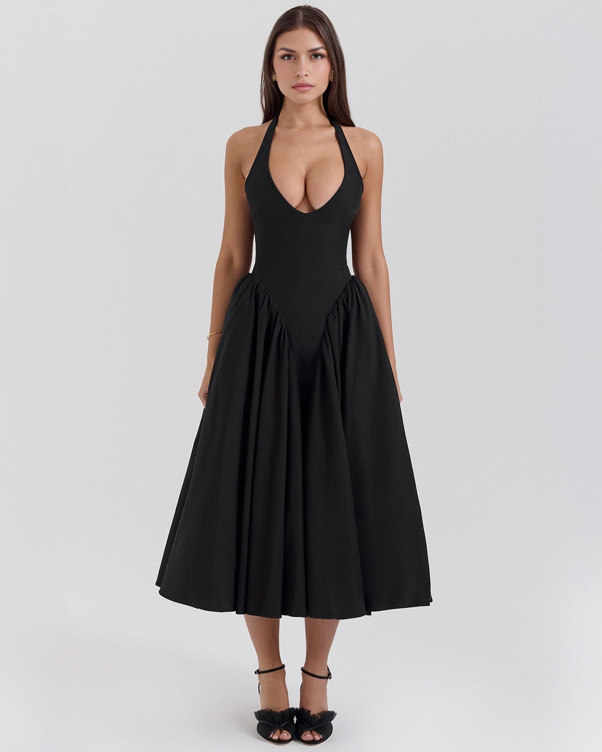 Monroe | Vestido Midi con Cuello Halter