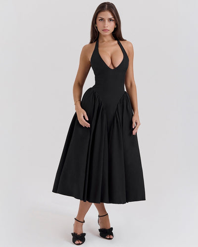 Monroe | Vestido Midi con Cuello Halter