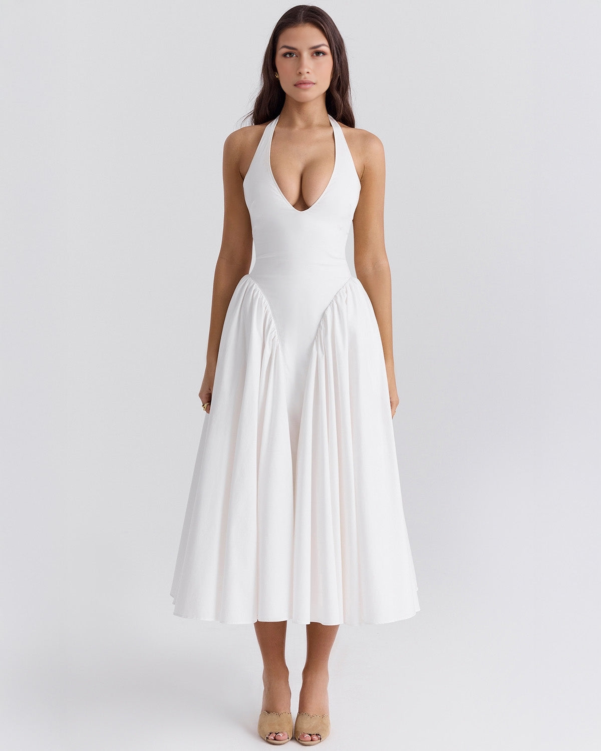 Monroe | Vestido Midi con Cuello Halter