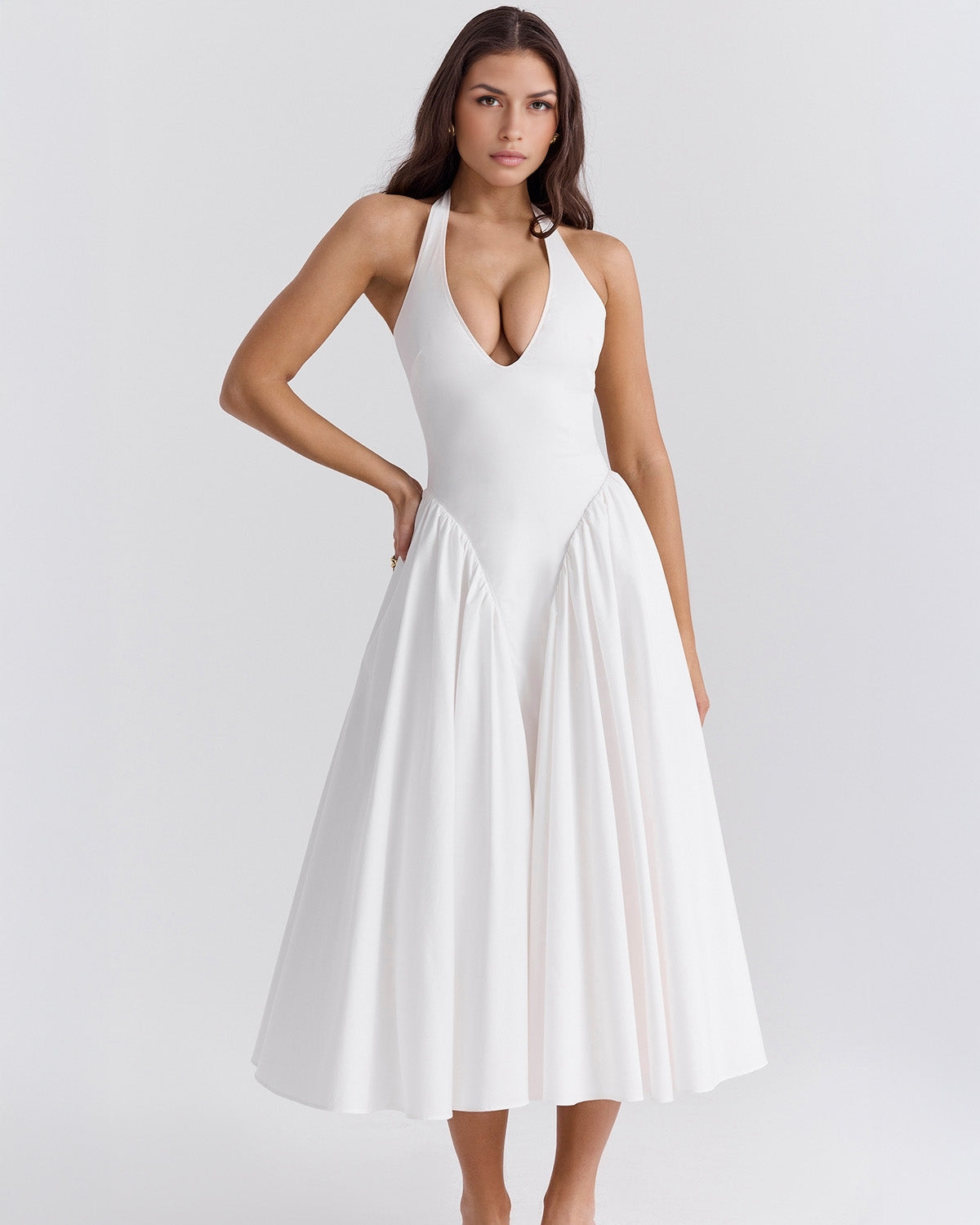 Monroe | Vestido Midi con Cuello Halter