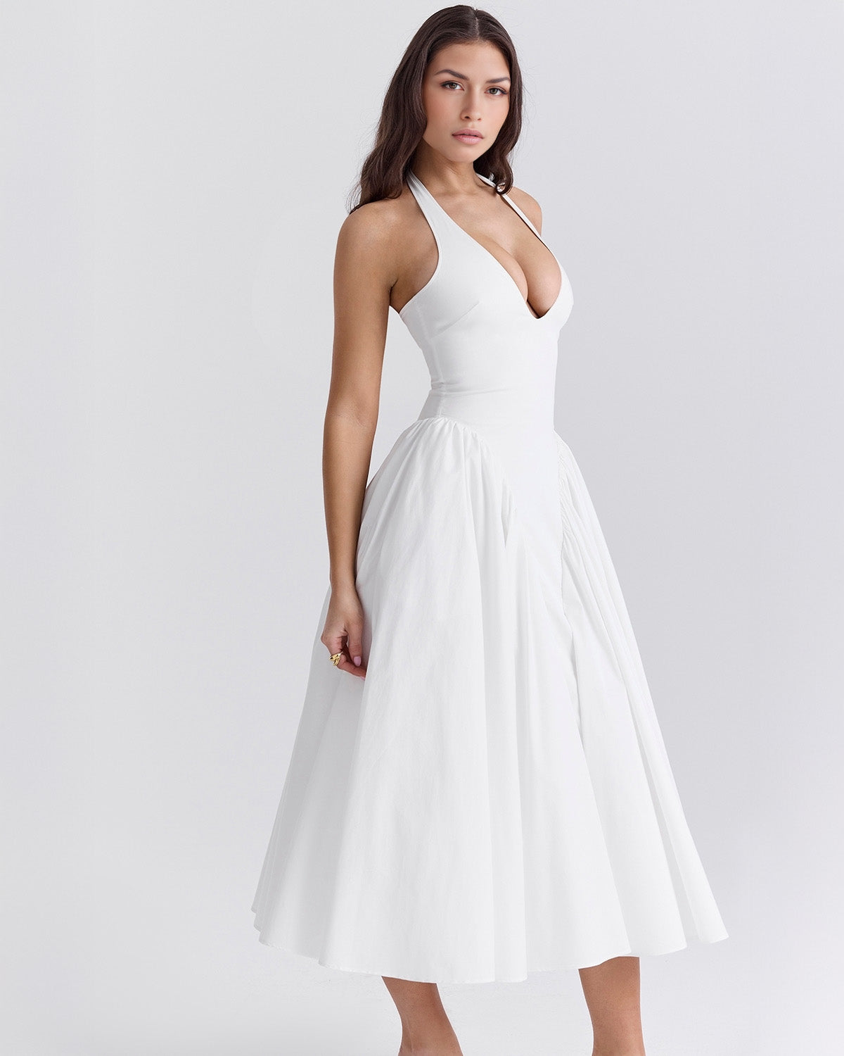 Monroe | Vestido Midi con Cuello Halter