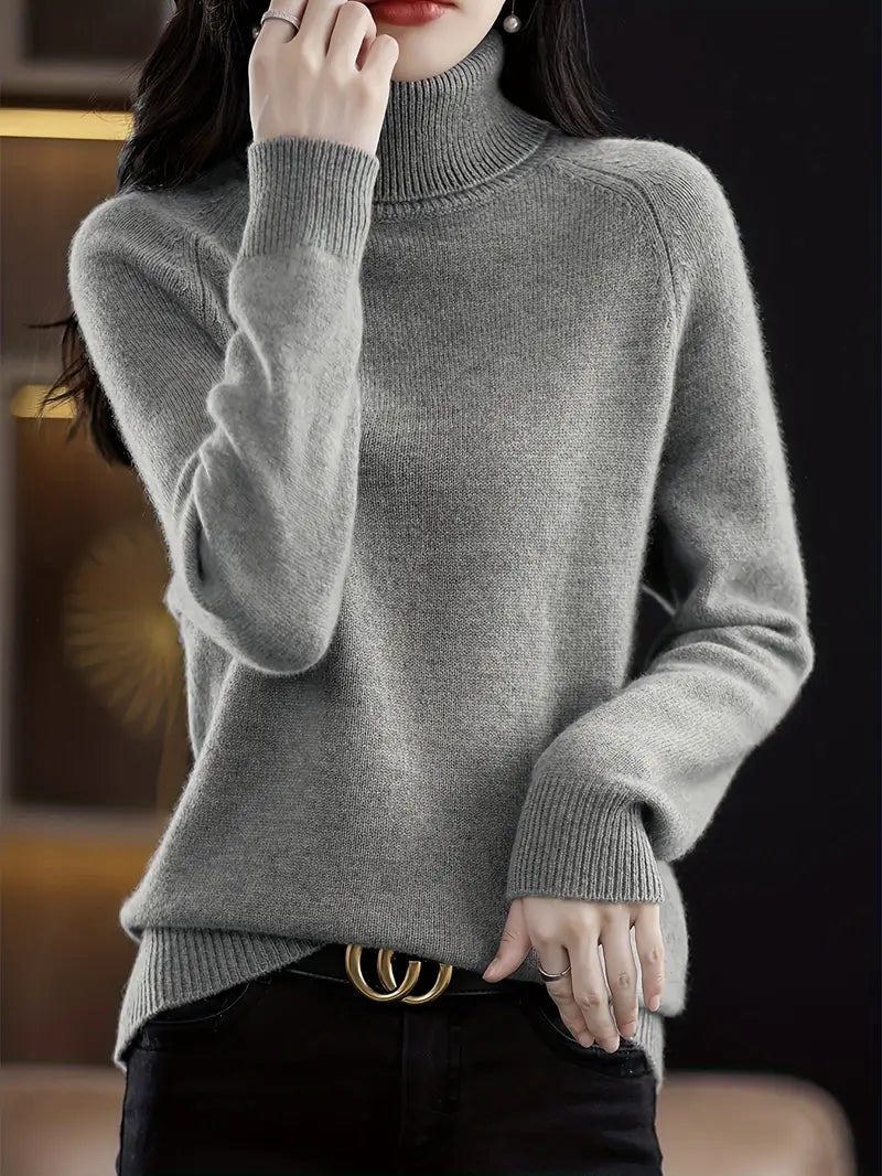 Grace | Suéter de Cuello Alto con Mangas Raglán