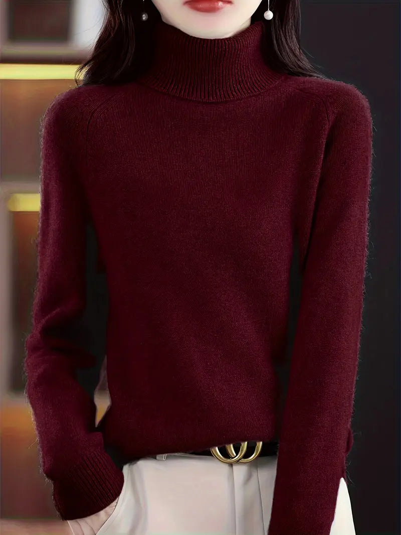 Grace | Suéter de Cuello Alto con Mangas Raglán